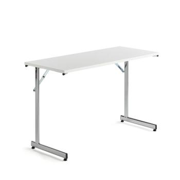 Rokovací stôl Claire, 1200x500 mm, biely laminát/chróm obrázok