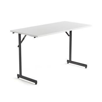 Rokovací stôl Claire, 1200x600 mm, biely laminát/čierna obrázok