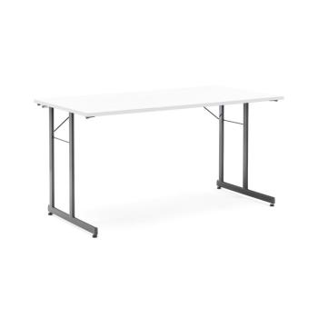 Rokovací stôl Claire, 1400x700 mm, biely laminát/čierna obrázok
