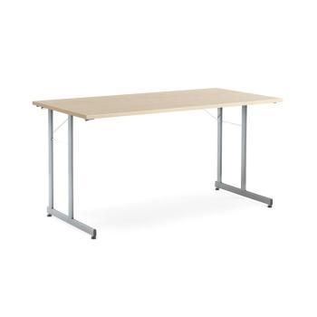 Rokovací stôl Claire, 1400x700 mm, brezový laminát/šedá obrázok