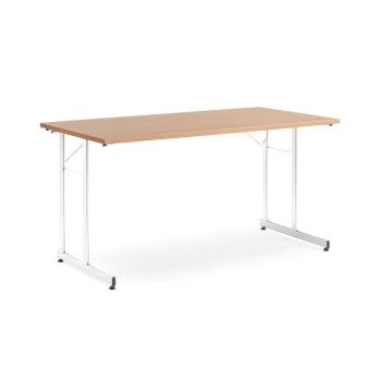 Rokovací stôl Claire, 1400x700 mm, bukový laminát/chróm obrázok