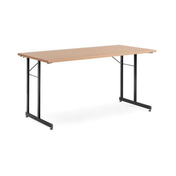 Rokovací stôl Claire, 1400x700 mm, bukový laminát/čierna obrázok