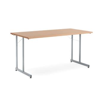 Rokovací stôl Claire, 1400x700 mm, bukový laminát/šedá obrázok