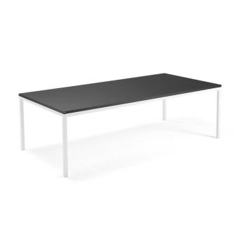 Rokovací stôl MODULUS, 2400x1200 mm, 4 nohy, biela / čierna obrázok