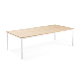 Rokovací stôl MODULUS, 2400x1200 mm, 4 nohy, biela / dub obrázok