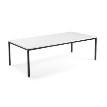 Rokovací stôl MODULUS, 2400x1200 mm, 4 nohy, čierna / biela obrázok