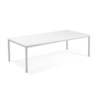 Rokovací stôl MODULUS, 2400x1200 mm, 4 nohy, strieborná / biela obrázok