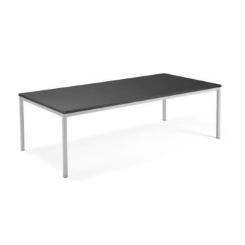 Rokovací stôl MODULUS, 2400x1200 mm, 4 nohy, strieborná / čierna obrázok