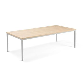 Rokovací stôl MODULUS, 2400x1200 mm, 4 nohy, strieborná / dub obrázok
