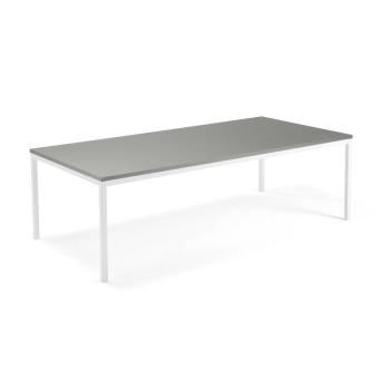 Rokovací stôl MODULUS, 2400x1200 mm, klasická podnož, biela, svetlošedá obrázok