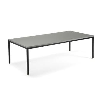 Rokovací stôl MODULUS, 2400x1200 mm, klasická podnož, čierna, svetlošedá obrázok