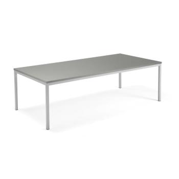 Rokovací stôl MODULUS, 2400x1200 mm, klasická podnož, strieborná, svetlošedá obrázok