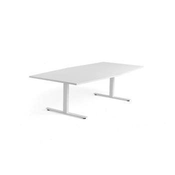 Rokovací stôl MODULUS, 2400x1200 mm, T-rám, biela, biela obrázok
