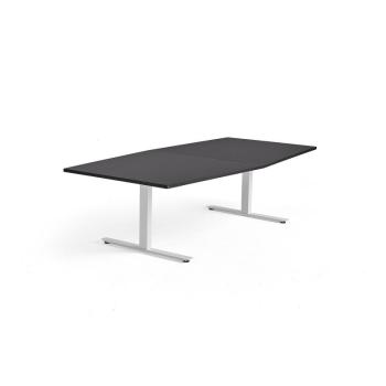 Rokovací stôl MODULUS, 2400x1200 mm, T-rám, biela, čierna obrázok