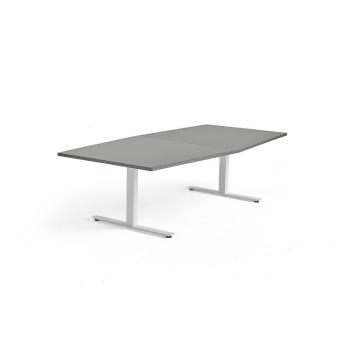 Rokovací stôl MODULUS, 2400x1200 mm, T-rám, biela, svetlošedá obrázok