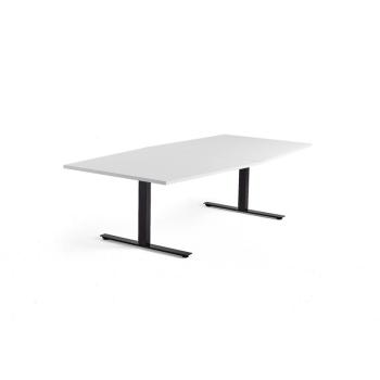 Rokovací stôl MODULUS, 2400x1200 mm, T-rám, čierna, biela obrázok
