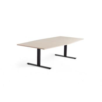 Rokovací stôl MODULUS, 2400x1200 mm, T-rám, čierna, breza obrázok