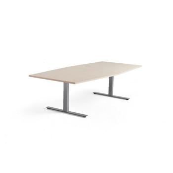 Rokovací stôl MODULUS, 2400x1200 mm, T-rám, strieborná, breza obrázok