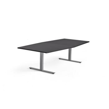 Rokovací stôl MODULUS, 2400x1200 mm, T-rám, strieborná, čierna obrázok