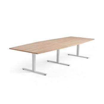 Rokovací stôl MODULUS, 3200x1200 mm, T-rám, biela, dub obrázok