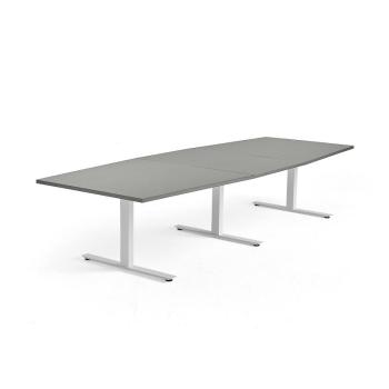 Rokovací stôl MODULUS, 3200x1200 mm, T-rám, biela, svetlošedá obrázok