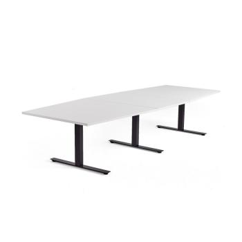Rokovací stôl MODULUS, 3200x1200 mm, T-rám, čierna, biela obrázok