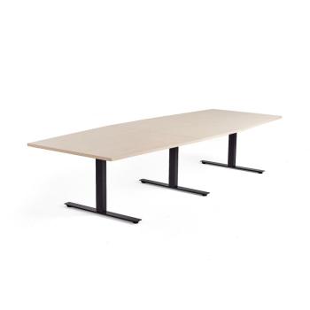 Rokovací stôl MODULUS, 3200x1200 mm, T-rám, čierna, breza obrázok