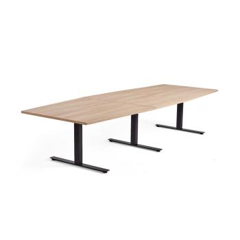 Rokovací stôl MODULUS, 3200x1200 mm, T-rám, čierna, dub obrázok