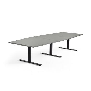 Rokovací stôl MODULUS, 3200x1200 mm, T-rám, čierna, svetlošedá obrázok