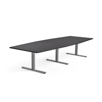 Rokovací stôl MODULUS, 3200x1200 mm, T-rám, strieborná, čierna obrázok