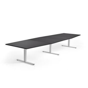 Rokovací stôl MODULUS, 4000x1200 mm, T-rám, biela, čierna obrázok