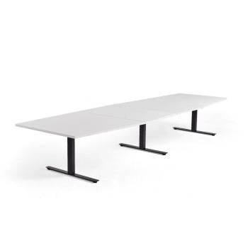 Rokovací stôl MODULUS, 4000x1200 mm, T-rám, čierna, biela obrázok