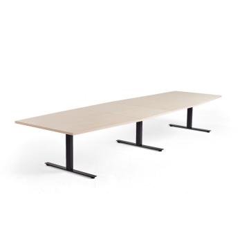 Rokovací stôl MODULUS, 4000x1200 mm, T-rám, čierna, breza obrázok