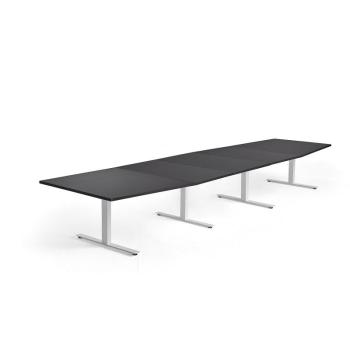 Rokovací stôl MODULUS, 4800x1200 mm, T-rám, biela, čierna obrázok