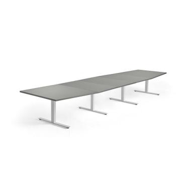 Rokovací stôl MODULUS, 4800x1200 mm, T-rám, biela, svetlošedá obrázok