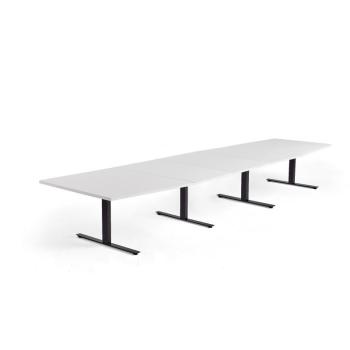 Rokovací stôl MODULUS, 4800x1200 mm, T-rám, čierna, biela obrázok