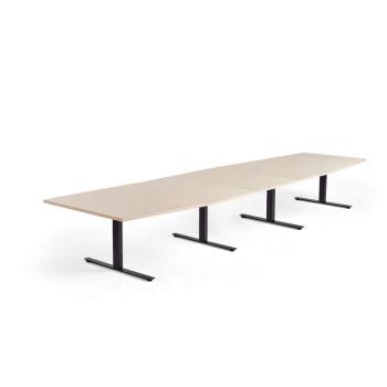 Rokovací stôl MODULUS, 4800x1200 mm, T-rám, čierna, breza obrázok