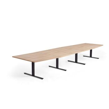 Rokovací stôl MODULUS, 4800x1200 mm, T-rám, čierna, dub obrázok