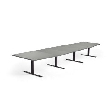Rokovací stôl MODULUS, 4800x1200 mm, T-rám, čierna, svetlošedá obrázok