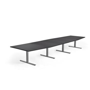 Rokovací stôl MODULUS, 4800x1200 mm, T-rám, strieborná, čierna obrázok