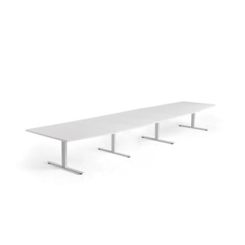 Rokovací stôl MODULUS, 5600x1200 mm, T-rám, biela, biela obrázok