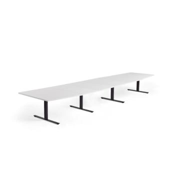Rokovací stôl MODULUS, 5600x1200 mm, T-rám, čierna, biela obrázok