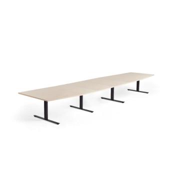Rokovací stôl MODULUS, 5600x1200 mm, T-rám, čierna, breza obrázok