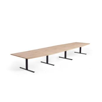 Rokovací stôl MODULUS, 5600x1200 mm, T-rám, čierna, dub obrázok