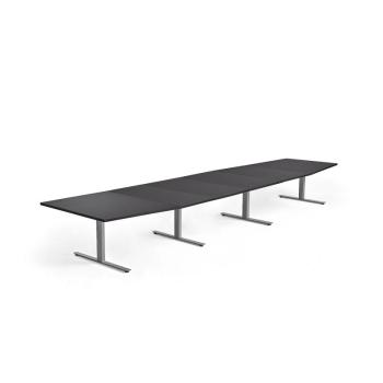 Rokovací stôl MODULUS, 5600x1200 mm, T-rám, strieborná, čierna obrázok