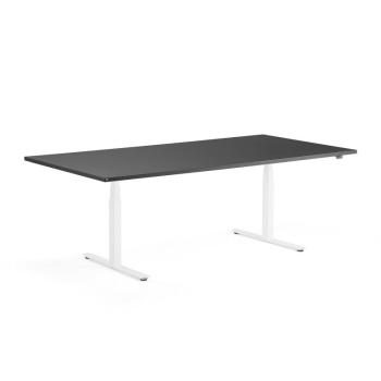 Rokovací výškovo nastaviteľný stôl MODULUS, 2400x1200 mm, biela/čierna obrázok
