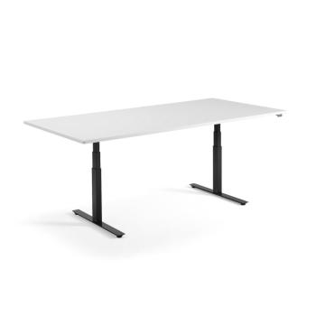 Rokovací výškovo nastaviteľný stôl MODULUS, 2400x1200 mm, čierna/biela obrázok