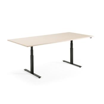 Rokovací výškovo nastaviteľný stôl MODULUS, 2400x1200 mm, čierna/breza obrázok
