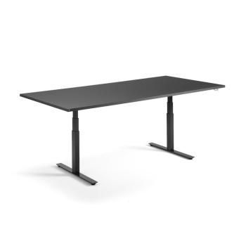 Rokovací výškovo nastaviteľný stôl MODULUS, 2400x1200 mm, čierna/čierna obrázok