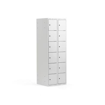 Šatníková skriňa, 12 dverová/2 sekcie, Š 600 x H 550 x V 1740 mm, sivá/sivá obrázok